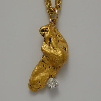 Nugget & Diamond Pendant